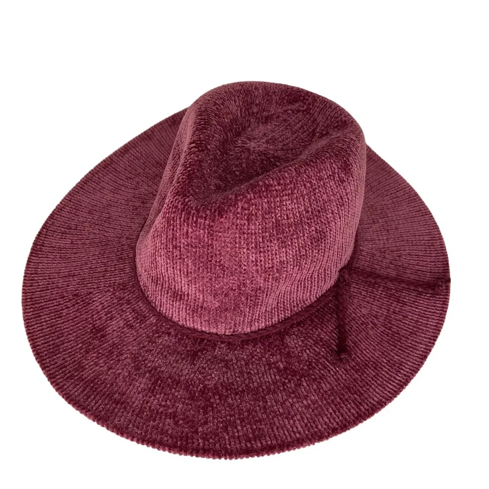 Mini Corduroy Wide Brim Pink Mauve Ladies Fall Corduroy Hat